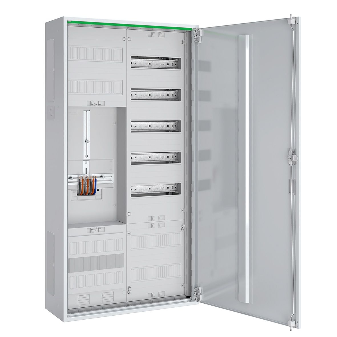 ABN ABNRS207Z0071 Zählerschrank 3Pkt, 1Z, 1V, 1APZ, HLAK/Kanal, IP44, SKII, 5-polig, BxHxT 550x1100x210 mm, weiß