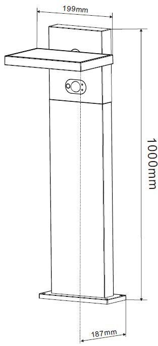 lichtline PRDX27801 LED-Solar-Wegeleuchte AMATERA Shift 1000mm, Lichtkopf schwenkbar