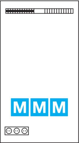 Hager UF221NW universZ Multimediafeld m. RJ45-Modulen, 2-feld. 900mm