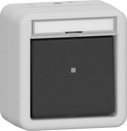 Gira 310631 Wippschalter mit Beschriftungsfeld Universal-Aus-Wechselschalter, Aufputz, Grau