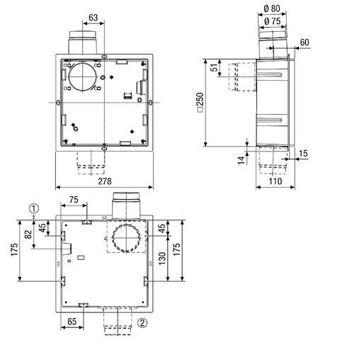 Maico ER-GH 0084.0350 UP-Gehäuse für Ventilatoreinsatz ER EC