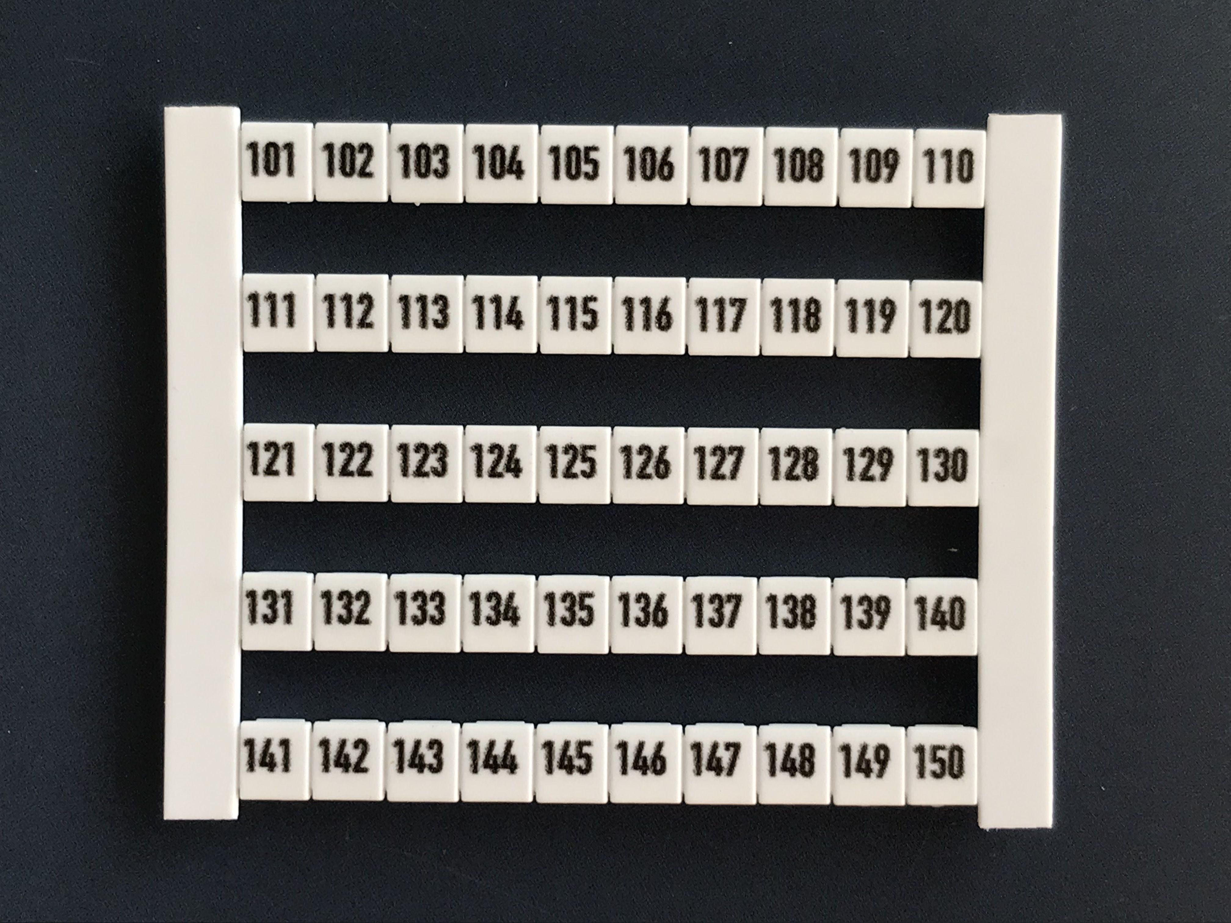 Weidmüller DEK5 FW 101-150 Klemmenmarkierung 5x5mm, Zahlen 101-150