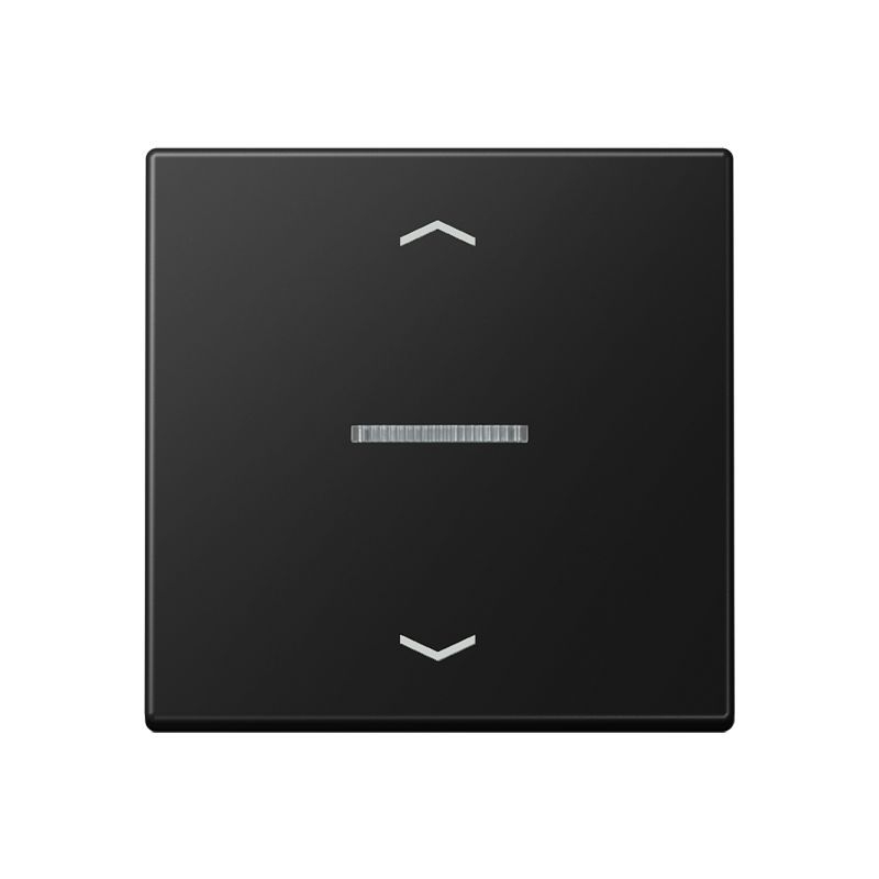 Jung A101KO5PBFSWM Wippe mit Lichtleiter, mit Pfeilsymbolen für Taster 1-fach, Thermoplast lackiert, F10, Serie A, graphitschwarz matt