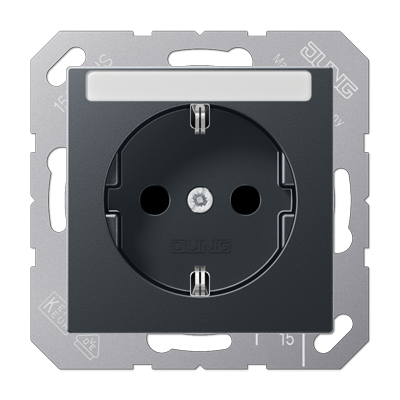 Jung  A 1520 BFNA ANM Schutzkontakt-Steckdose 16 A 250 V ~ mit Schriftfeld 6x46mm
