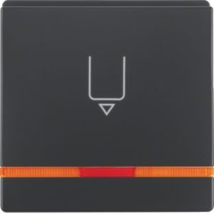 Berker MAN0207023 Hotelcard-Schaltaufsatz mit Aufdruck und Linse, Q.x, tiefschwarz matt