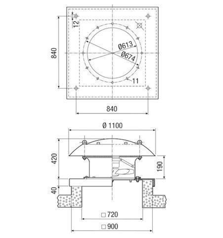 Maico DZD 60/6 B Ex e Axialer Dachventilator, 365W