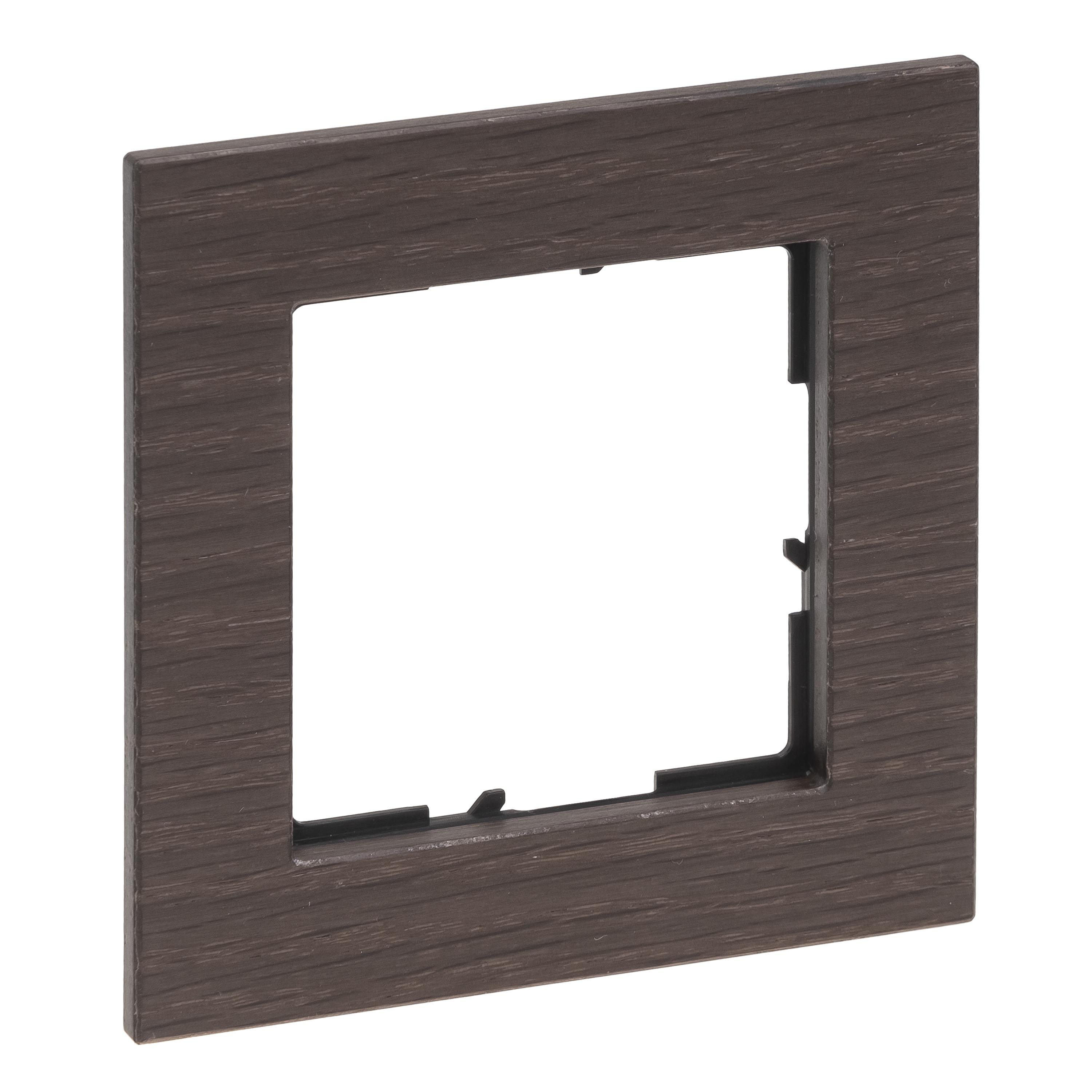 Legrand 766131 SEANO Natura 1-fach Rahmen aus Echtmaterial, Eiche dunkelbraun