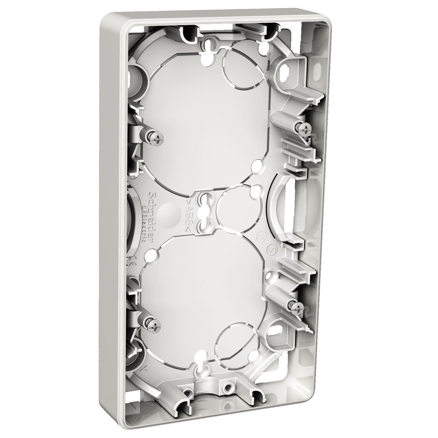 Elso WDE002352 Aufputz Gehäuse, 2-fach, Höhe 21 mm, Exxact, weiß glänzend