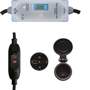 Eltako 28016120 Mobiler Wechselstromzähler, 16 A, MID, PRCD, 230V, mit einem Typ-E-Stecker für Frankreich und Belgien