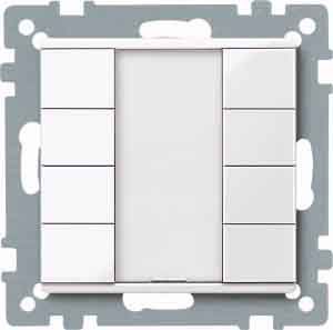 Merten 617425 Taster 4-fach plus, System M, aktivweiß glänzend