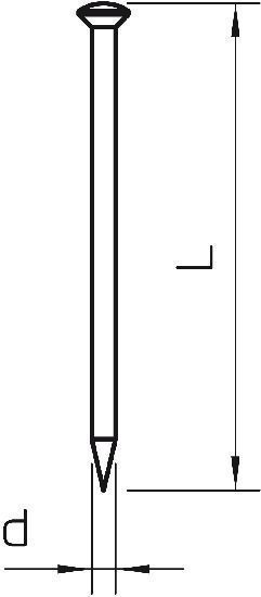 OBO Bettermann 362 16 BK Stahlnadel, gehärtet, 2x16mm, 100 Stück
