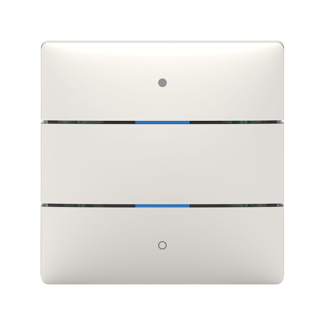 Theben 4800412 LUXORliving iON2, Tastsensor mit 2 Tasten und 2 Status-LEDs in Weiß, integrierter Temperatursensor, Taster, Schalten/Dimmen/Jalousie