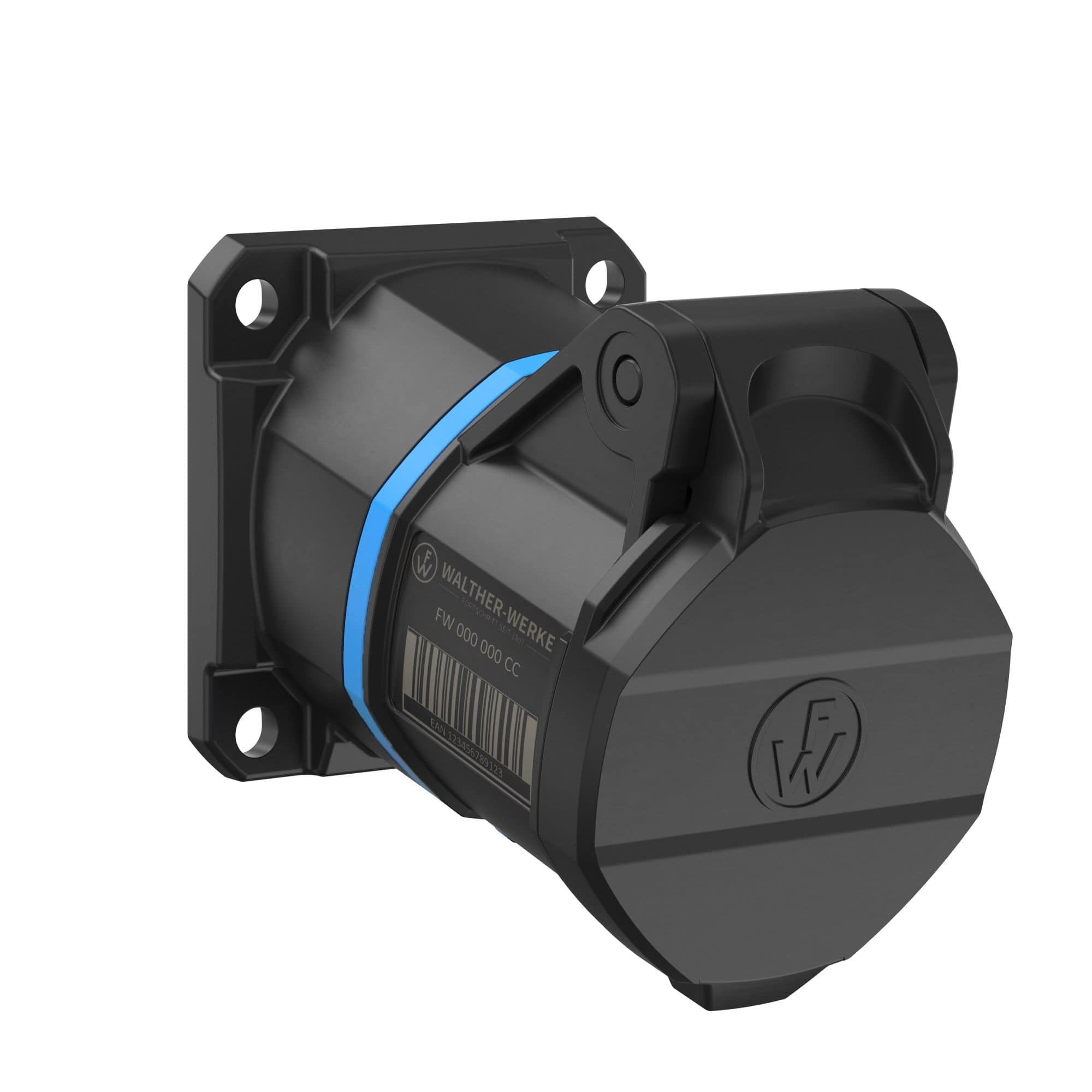 Walther Werke FW512306SK CEE NEO Anbaudose schräg 16A 4P 6h IP54 mit Schraubtechnik und 60x60mm Flansch