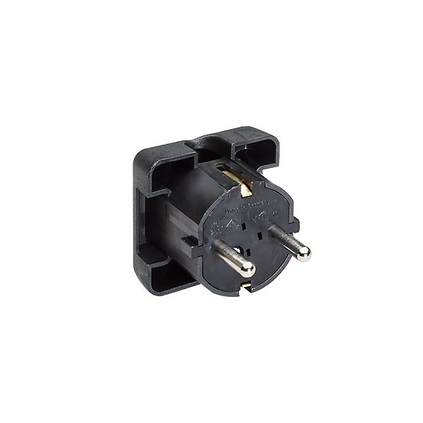 Bachmann 911.170 Schutzkontakt-Stecker (Winkel/Fläche), 16 A, 250 V, bruchfest, mit seitlicher Einführung, schwarz