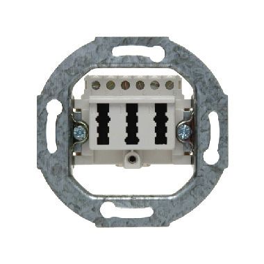 Berker 450009 TAE-Steckdose 3 x 6NFN, Modul-Einsätze, polarweiß matt