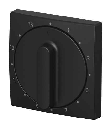 Busch-Jaeger 1770-915-103 Zentralscheibe mit Drehknauf, mit Aufdruck "15 Min.", Busch-balance SI, schwarz matt