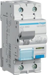 Hager ADA566D FI/LS-Schalter 1P+N 10kA C-Charakteristik  16A 30mA Typ A