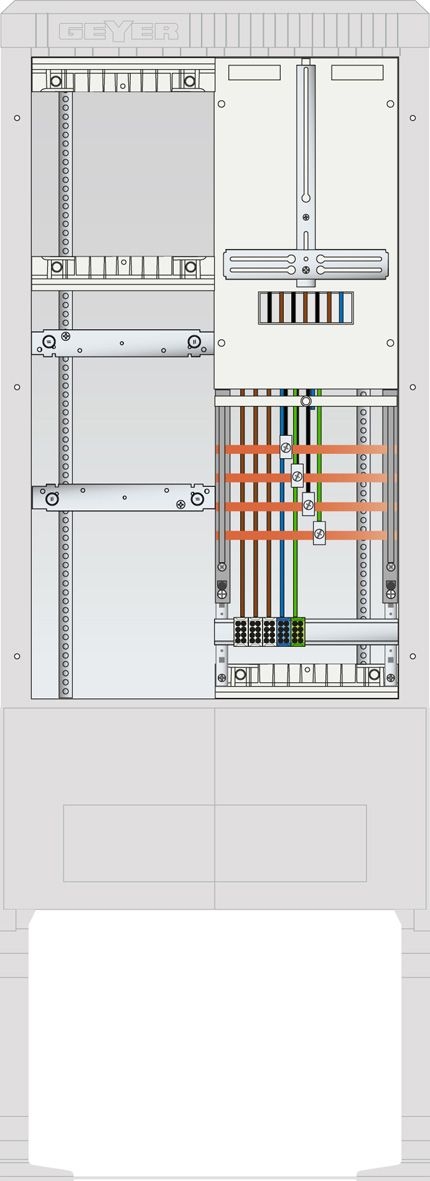 ABN SZ175ZL1400 Zähleranschlusssäule 1 ZP, Leerpl, 4pol, HLAK, 25 mm², grau
