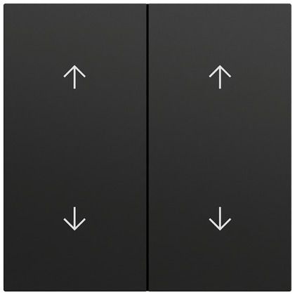 Gira 329774 Wippe 2-fach mit Pfeilsymbolen, System 70, schwarz matt (lackiert)
