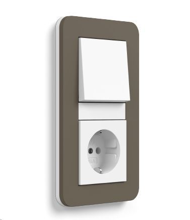 Gira 0212416 Abdeckrahmen 2-fach, Gira E3, umbra Soft-Touch mit Trägerrahmen reinweiß glänzend