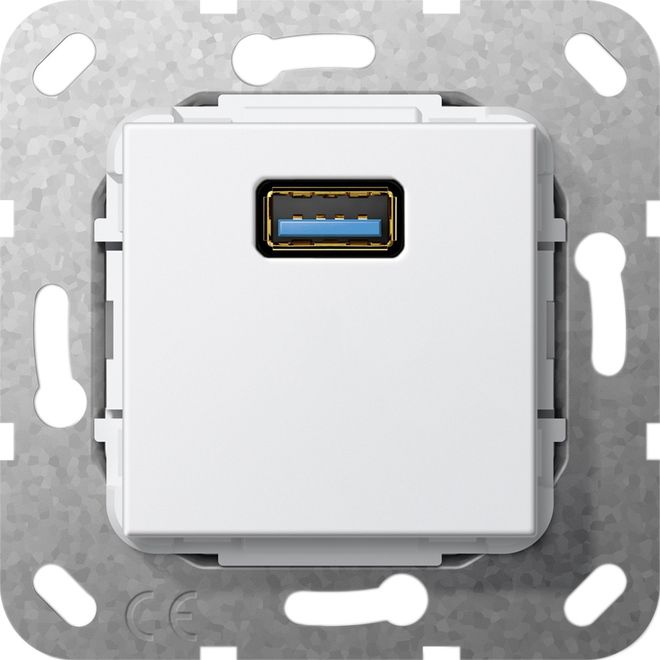 Gira 568203 USB 3.0 A Kupplung, Einsatz reinweiß glänzend
