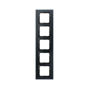 Berker 10156616 Glasrahmen 5-fach, B.7, schwarz glänzend