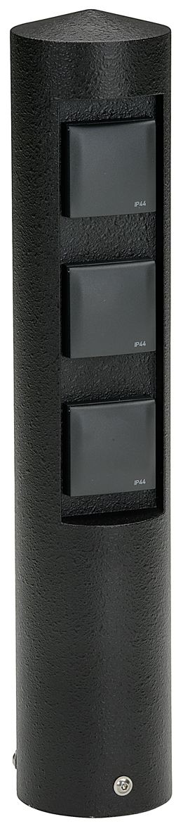 Albert 662102 Steckdosensäule mit 3 Steckdosen, Höhe 520mm, schwarz
