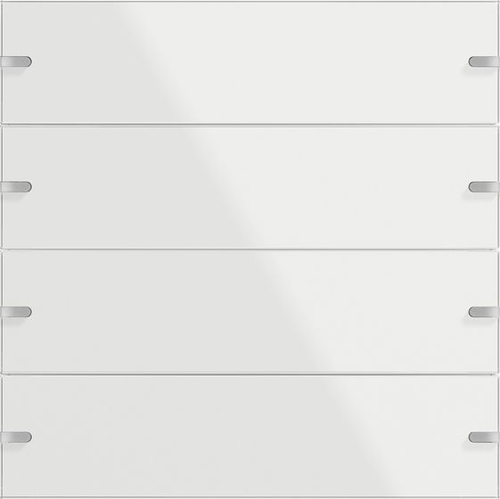 Gira 502412 Wippenset 4-fach für Tastsensor 4.95, Glas weiß