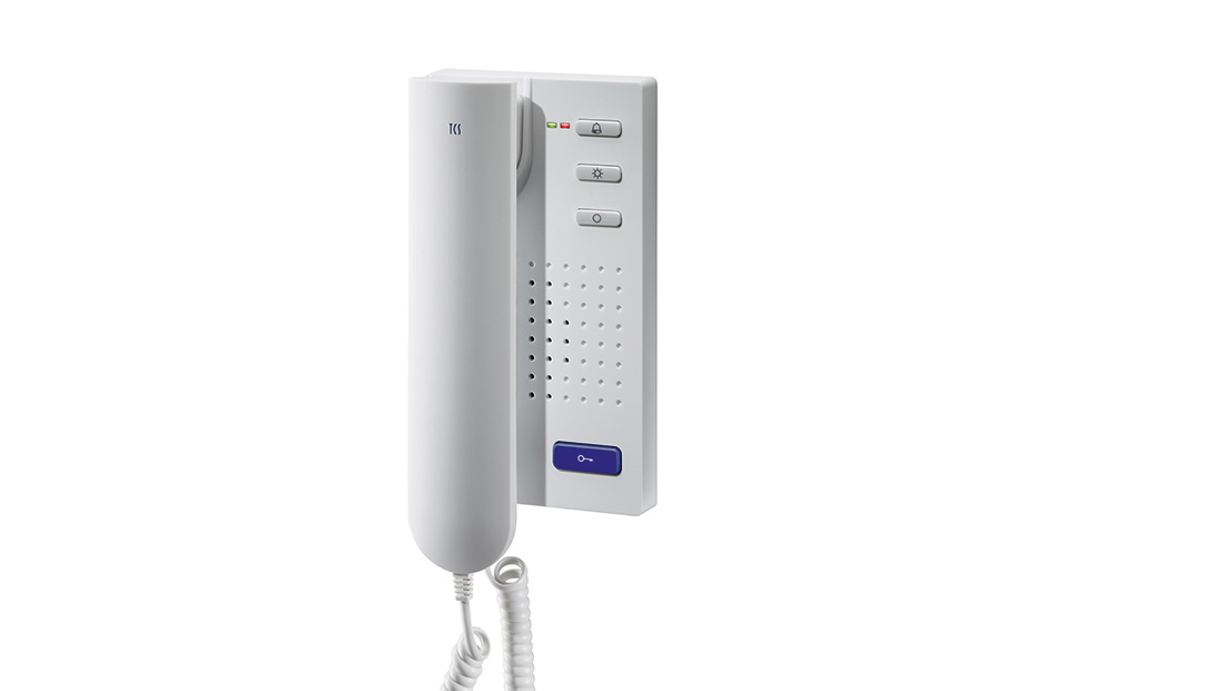 TCS ISH3030-0140 Standard-Innenstation mit Hörer, Türöffner, Lichttaste, Internruf, Mithörsperre, 13 Ruftöne