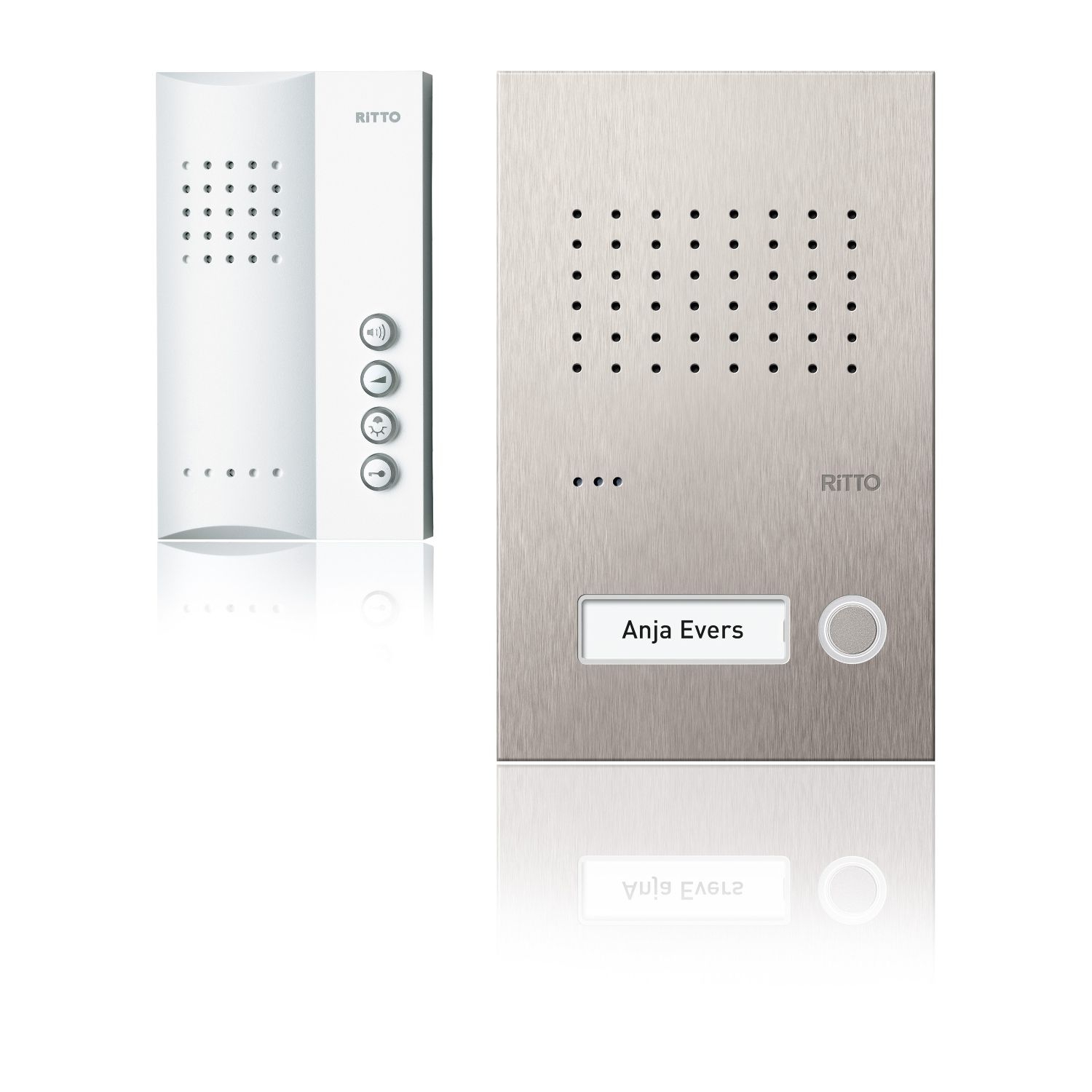 Ritto RGE1818325 Acero Pur Audio-Komplettpaket für 1 WE,  Unterputz, Edelstahl