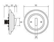 Katy Paty GRISEA Porzellan-Schalter schmal, Aus, 1-Polig
