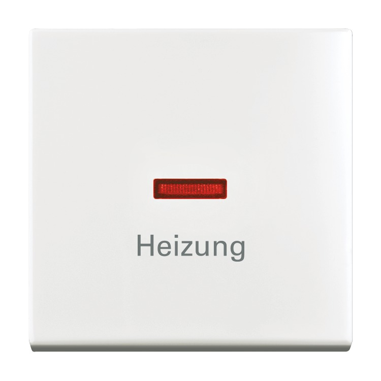 Busch-Jaeger 1789 H-914 Wippe 1-fach mit kleiner roter Kalotte, mit Aufdruck "Heizung", Busch-balance SI, alpinweiß glänzend