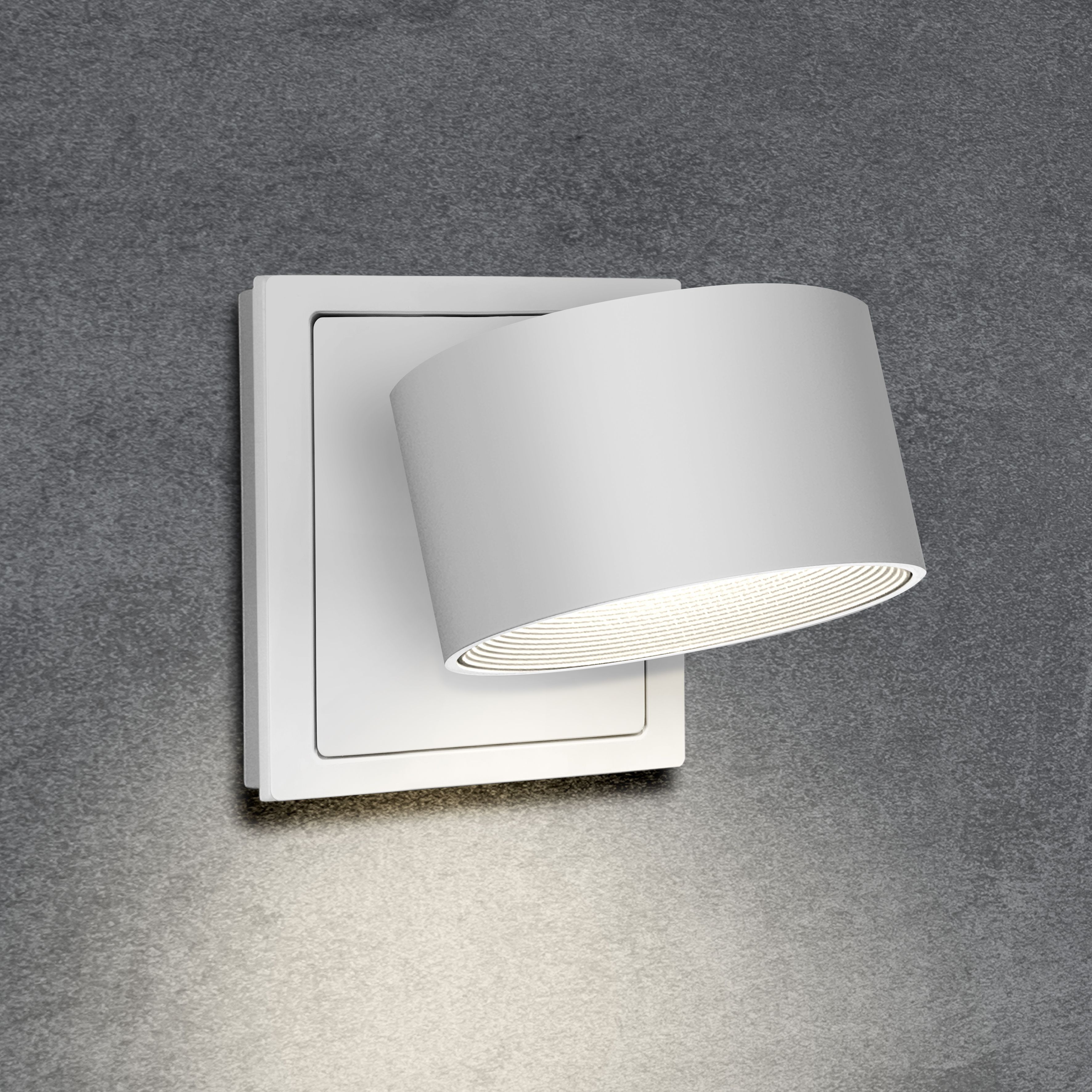 qles AWR0625 Akku Wandleuchte, für Merten System-M, LED/3 Farbstufen (2700K, 4000K, 5700K), Aktivweiß glänzend, rund, IPX4, dimmbar, magnetisch/abnehmbar
