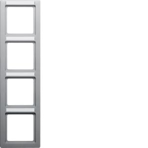 Berker 10146014 Rahmen 4-fach mit Beschriftungsfeld senkrecht, Q.1, aluminium samt
