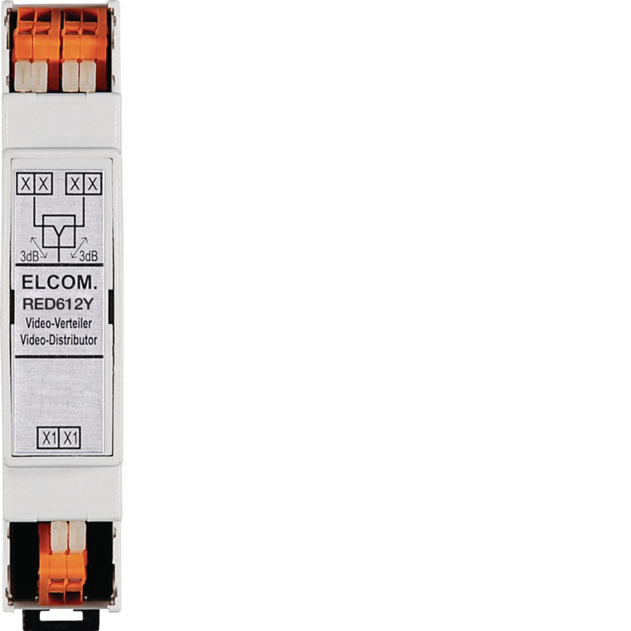 Elcom RED612Y Verteiler 2-fach, REG, 2-Draht-Technik, lichtgrau, für Videosprechstellen
