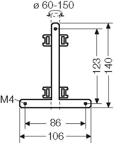 Hensel KV MB 4 Montageset Rohr- und Mastbefestigung für Kleinverteiler mit 4,5TE