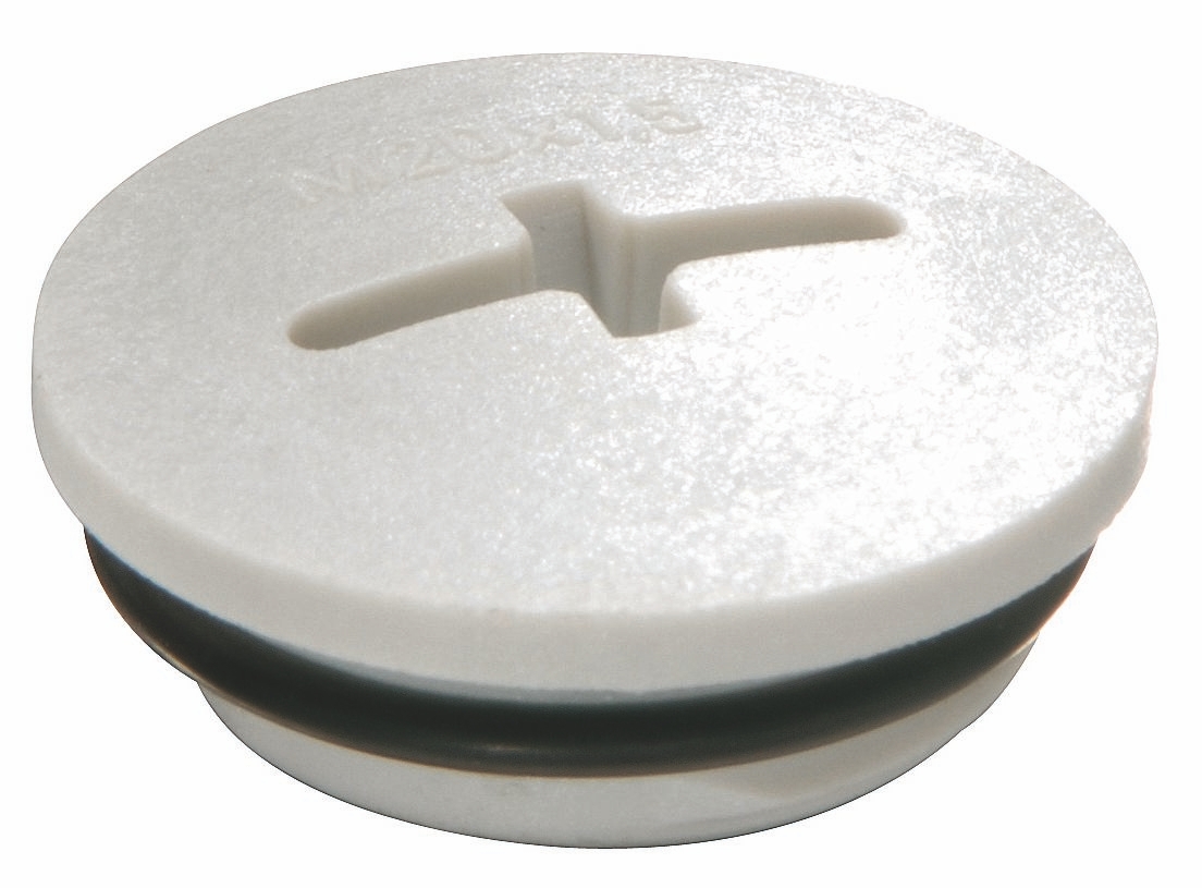 WISKA 10064640 Kunststoffverschlussschraube mit montiertem O-Ring M50, lichtgrau