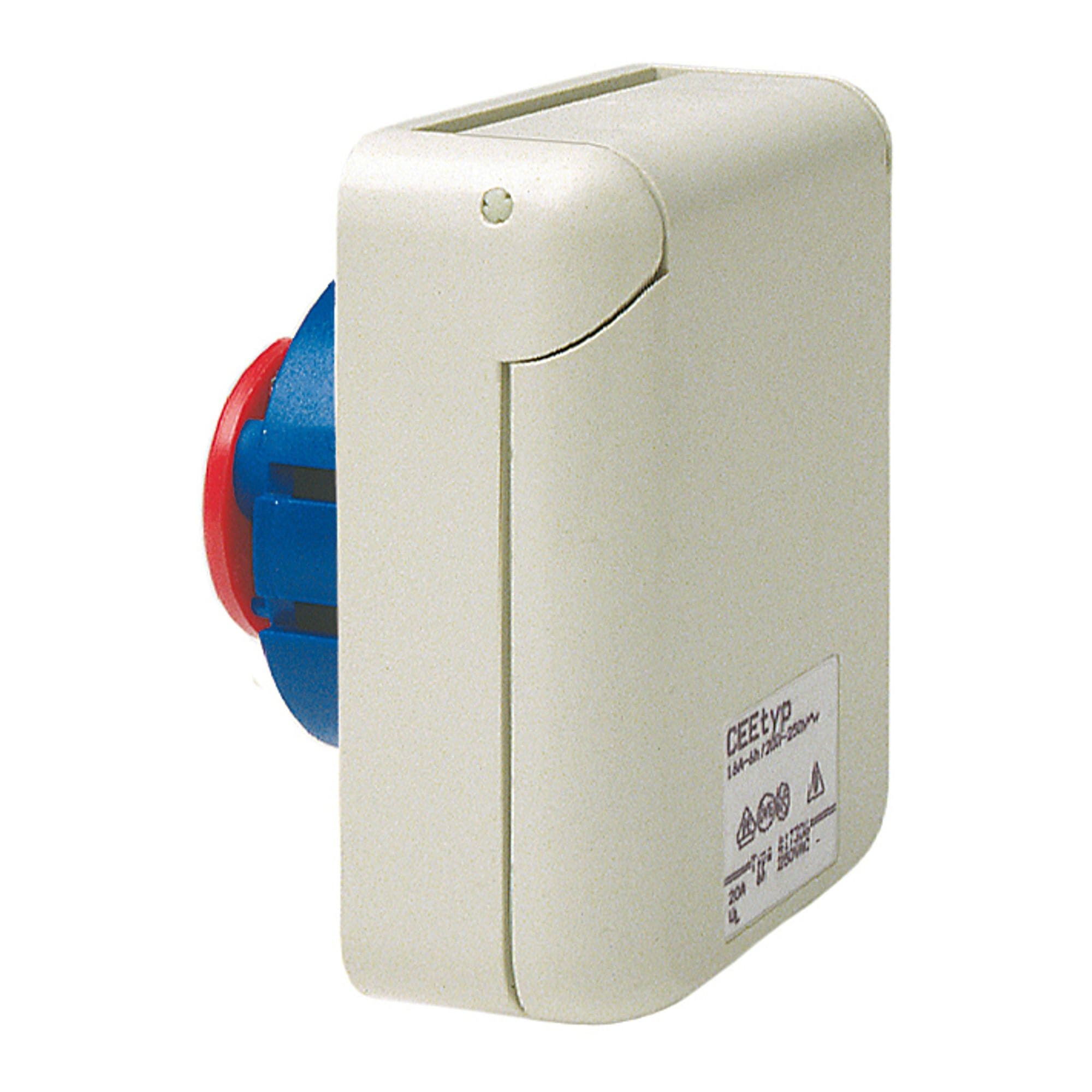 Walther Werke 417309 MONDO Anbaudose gerade 16A 3P 9h mit Flansch 80x70mm, auch für Kanalinstallation geeignet