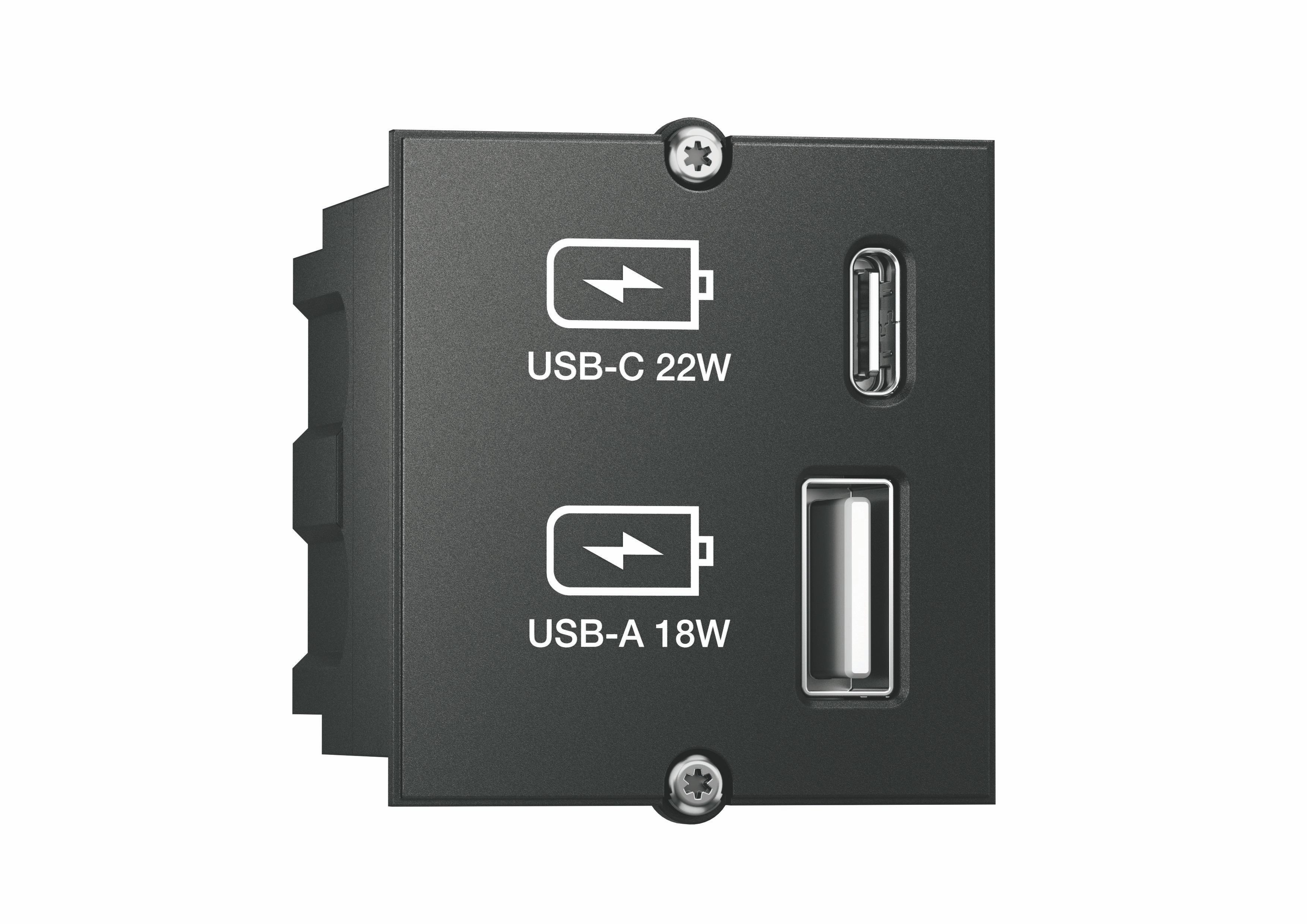 Bachmann 917.227 Custom Module USB A/C 22 W Charger, 0,2 m GST18, schwarz