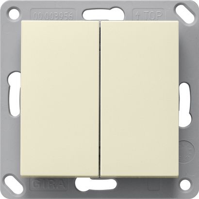 Gira 517801 RF Wandsender 2-fach KNX, System 55, cremeweiß glänzend