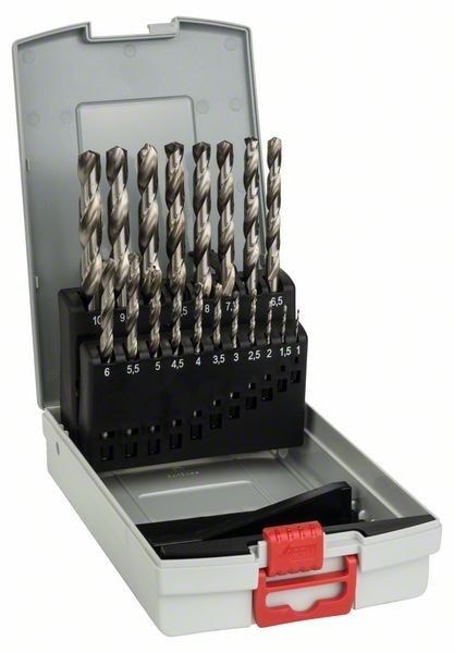 Bosch 2608587013 Spiralbohrer-Set PRO METAL HSS-G, 19-teilig, Durchmesser 1–10 mm