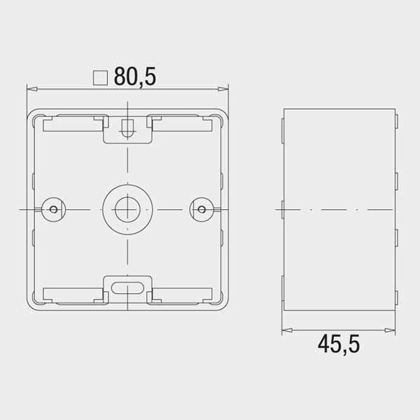 Rutenbeck 13511503 Aufputzgehäuse, für Up-Bauformen, 80x80x46 mm