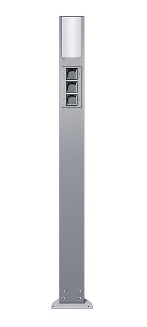 Gira 135326 E-Säule Licht mit 3x Leereinheit 1600 mm, Gira Energiesäule, Farbe alu