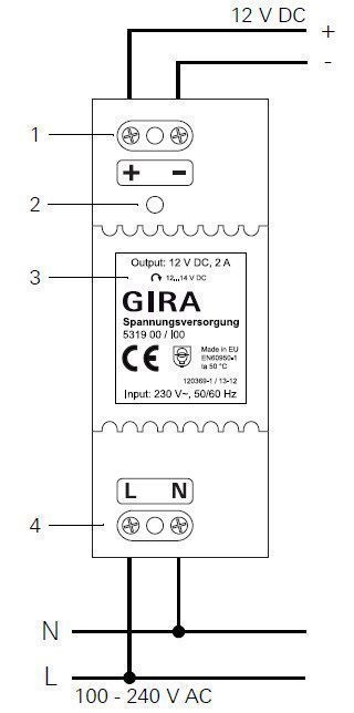 Gira 531900 Spannungsversorgung 12 V DC / 2 A REG