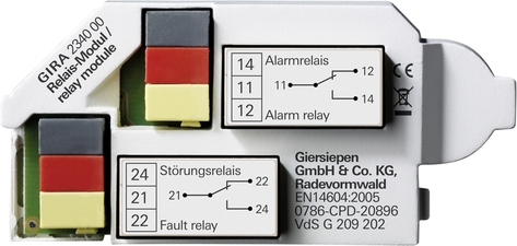 Gira 234000 Relaismodul für Rauchwarnmelder Dual Q, mit potenzialfreiem Alarmkontakt
