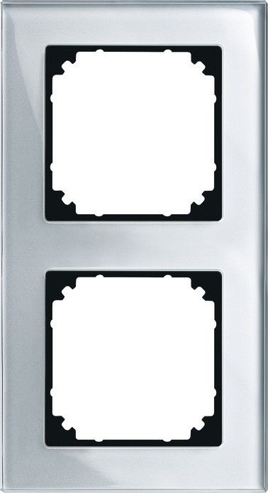 Merten 489260 Echtglasrahmen 2-fach, M-PLAN, Diamantsilber