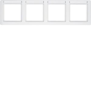 Berker 10246019 Rahmen 4-fach mit Beschriftungsfeld waagerecht, Q.1, polarweiß samt