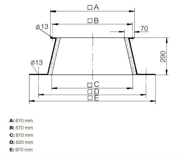 Maico SO 30 Flachdachsockel zur Montage von Dachventilatoren, DN300 mm