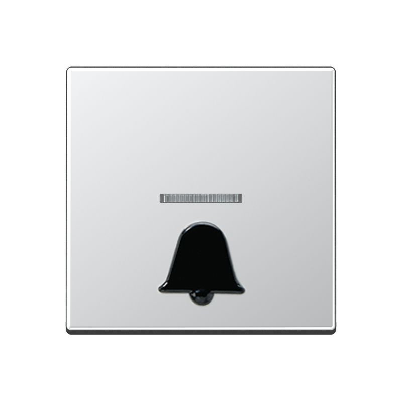 Jung A590K1KOAL 1-fach Wippe , mit tastbarem Symbol Klingel, mit Lichtleiter, Duroplast lackiert, Serie A, aluminium