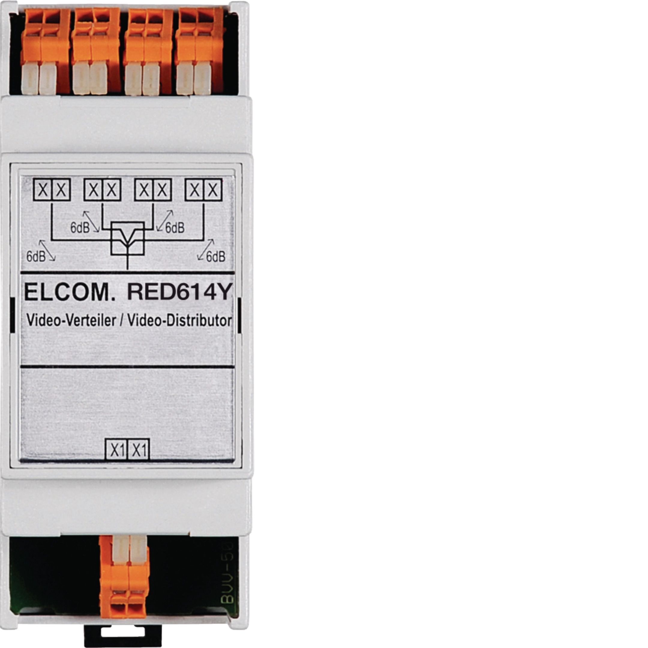 Elcom RED614Y Verteiler 4-fach, REG, Einbau, 2-Draht-Technik, lichtgrau, für Videosprechstellen